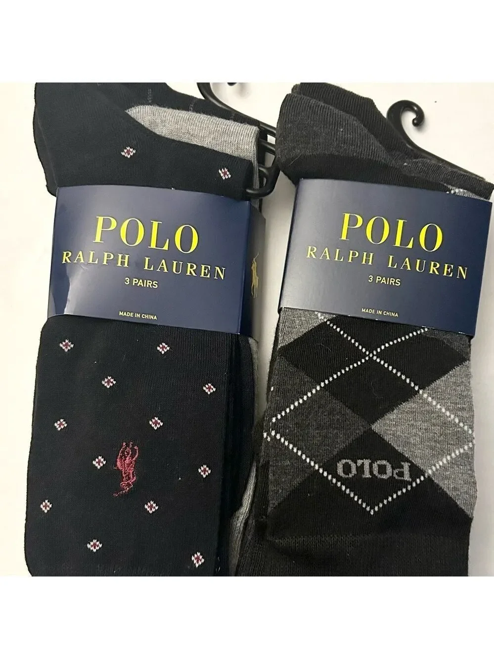 Polo by Ralph Lauren Men’s 6 Pairs Dress Socks 2 Sets of 3 Size 10 - 13 …